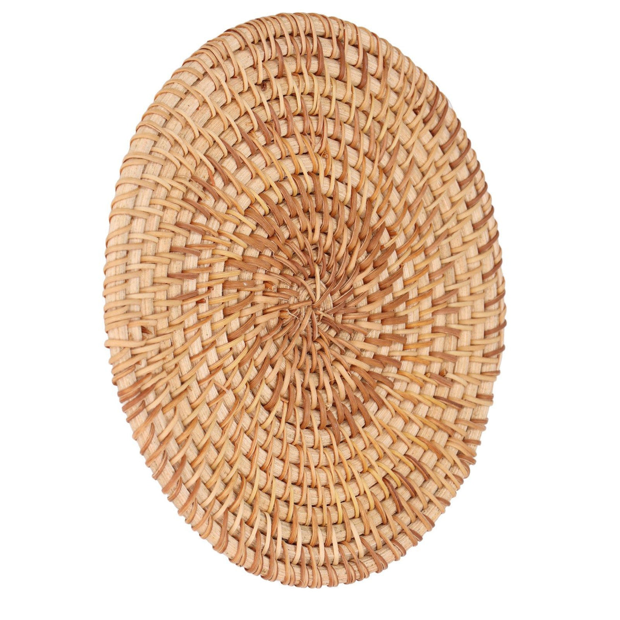Woven Round Placemat Natural Rattan Braid Hot Insulation Placemat for Large Vessels Hot Dishes Pan Pot16cm / 6.3in
