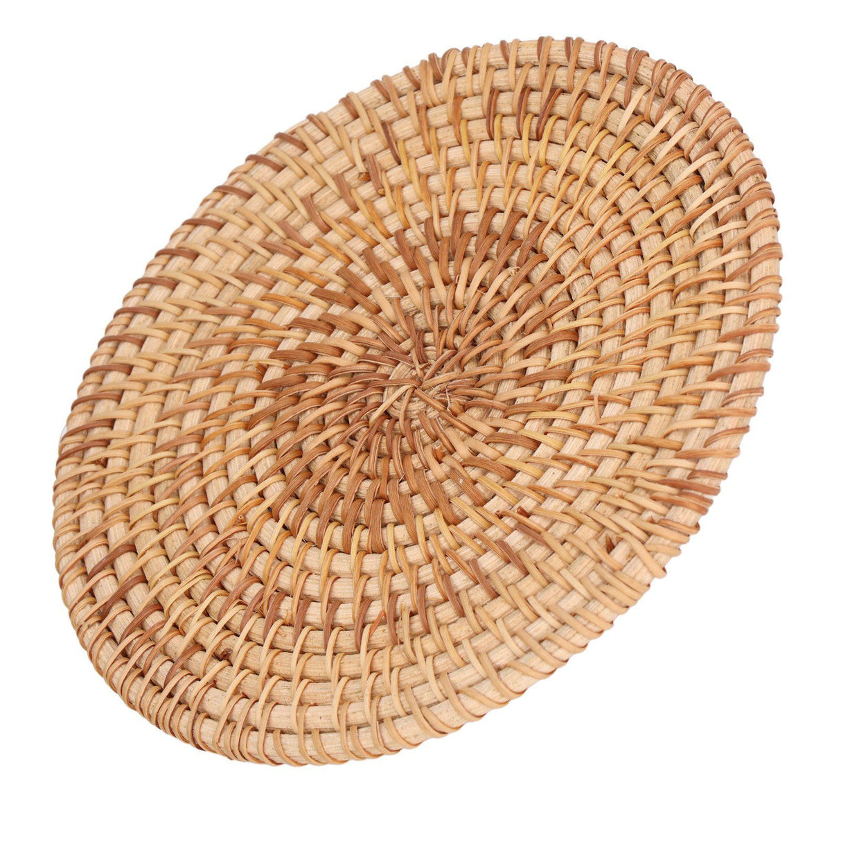Woven Round Placemat Natural Rattan Braid Hot Insulation Placemat for Large Vessels Hot Dishes Pan Pot16cm / 6.3in