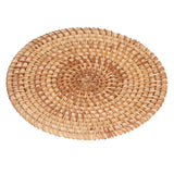 Woven Round Placemat Natural Rattan Braid Hot Insulation Placemat for Large Vessels Hot Dishes Pan Pot16cm / 6.3in - Extra Image