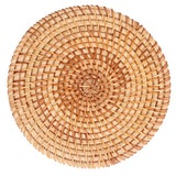 Woven Round Placemat Natural Rattan Braid Hot Insulation Placemat for Large Vessels Hot Dishes Pan Pot18cm / 7.1in - 45-Degree Angle
