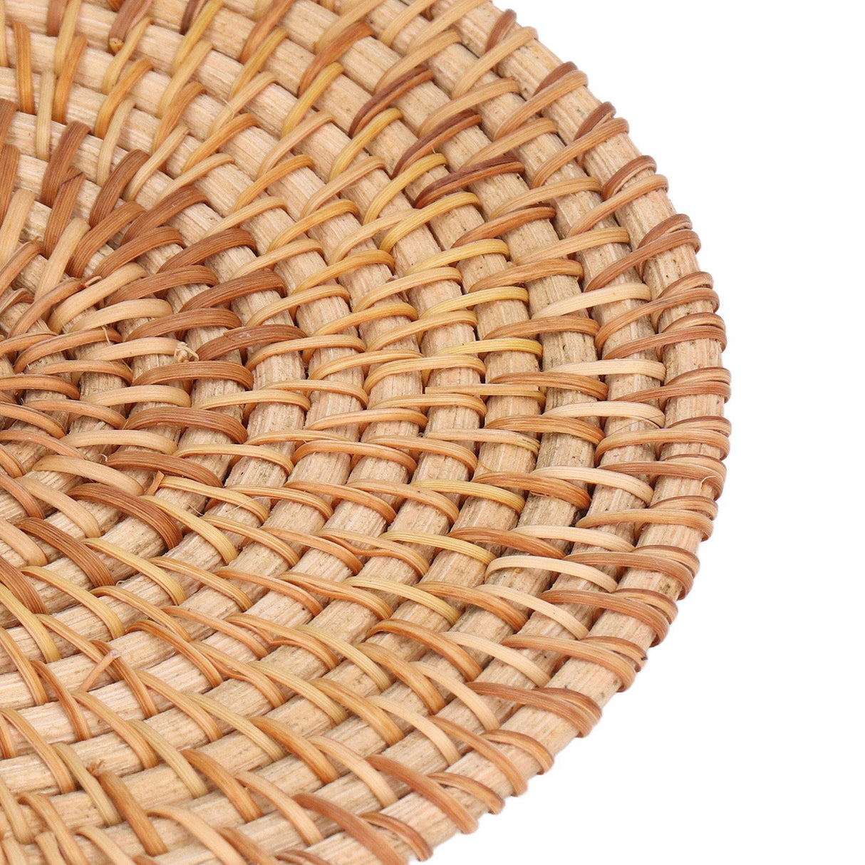 Woven Round Placemat Natural Rattan Braid Hot Insulation Placemat for Large Vessels Hot Dishes Pan Pot18cm / 7.1in