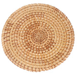 Woven Round Placemat Natural Rattan Braid Hot Insulation Placemat for Large Vessels Hot Dishes Pan Pot22cm / 8.7in - Side View