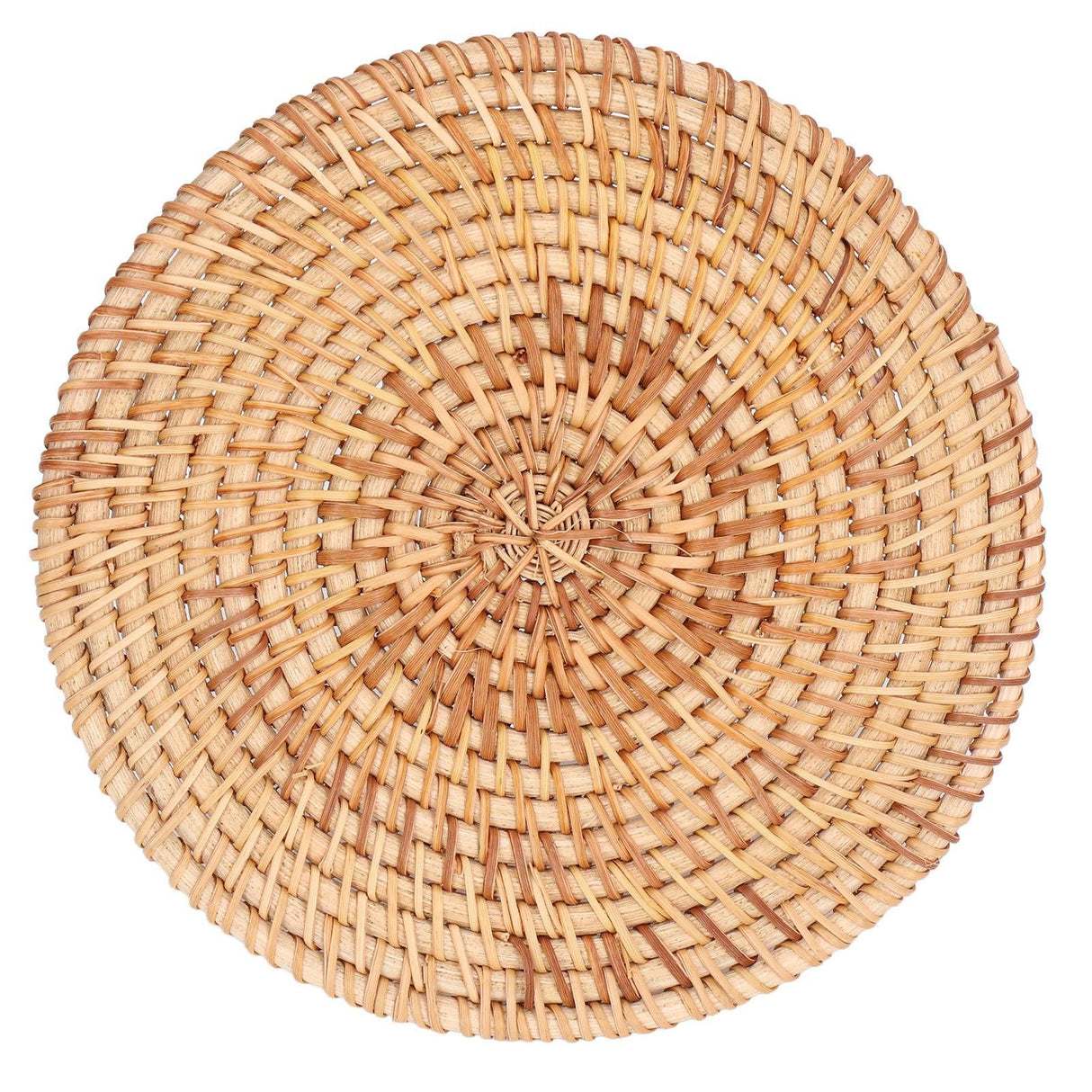 Woven Round Placemat Natural Rattan Braid Hot Insulation Placemat for Large Vessels Hot Dishes Pan Pot22cm / 8.7in