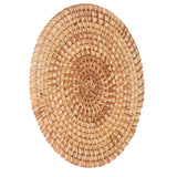 Woven Round Placemat Natural Rattan Braid Hot Insulation Placemat for Large Vessels Hot Dishes Pan Pot22cm / 8.7in - Close-Up Angle