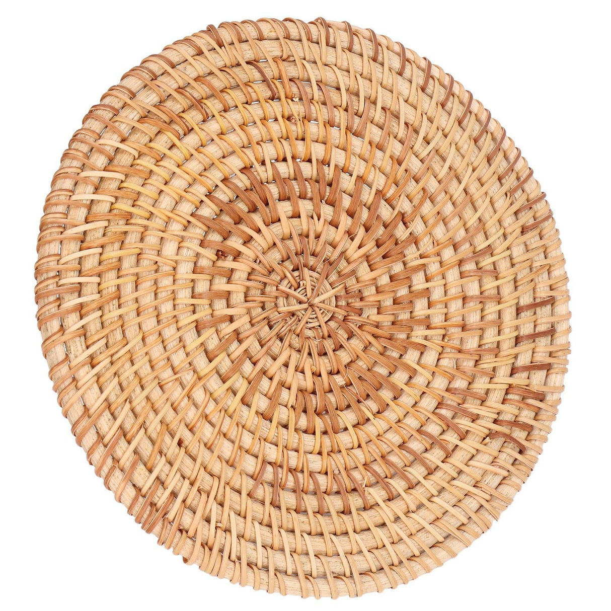 Woven Round Placemat Natural Rattan Braid Hot Insulation Placemat for Large Vessels Hot Dishes Pan Pot22cm / 8.7in