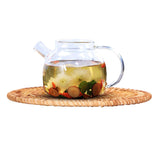 Woven Round Placemat Natural Rattan Braid Hot Insulation Placemat for Large Vessels Hot Dishes Pan Pot22cm / 8.7in