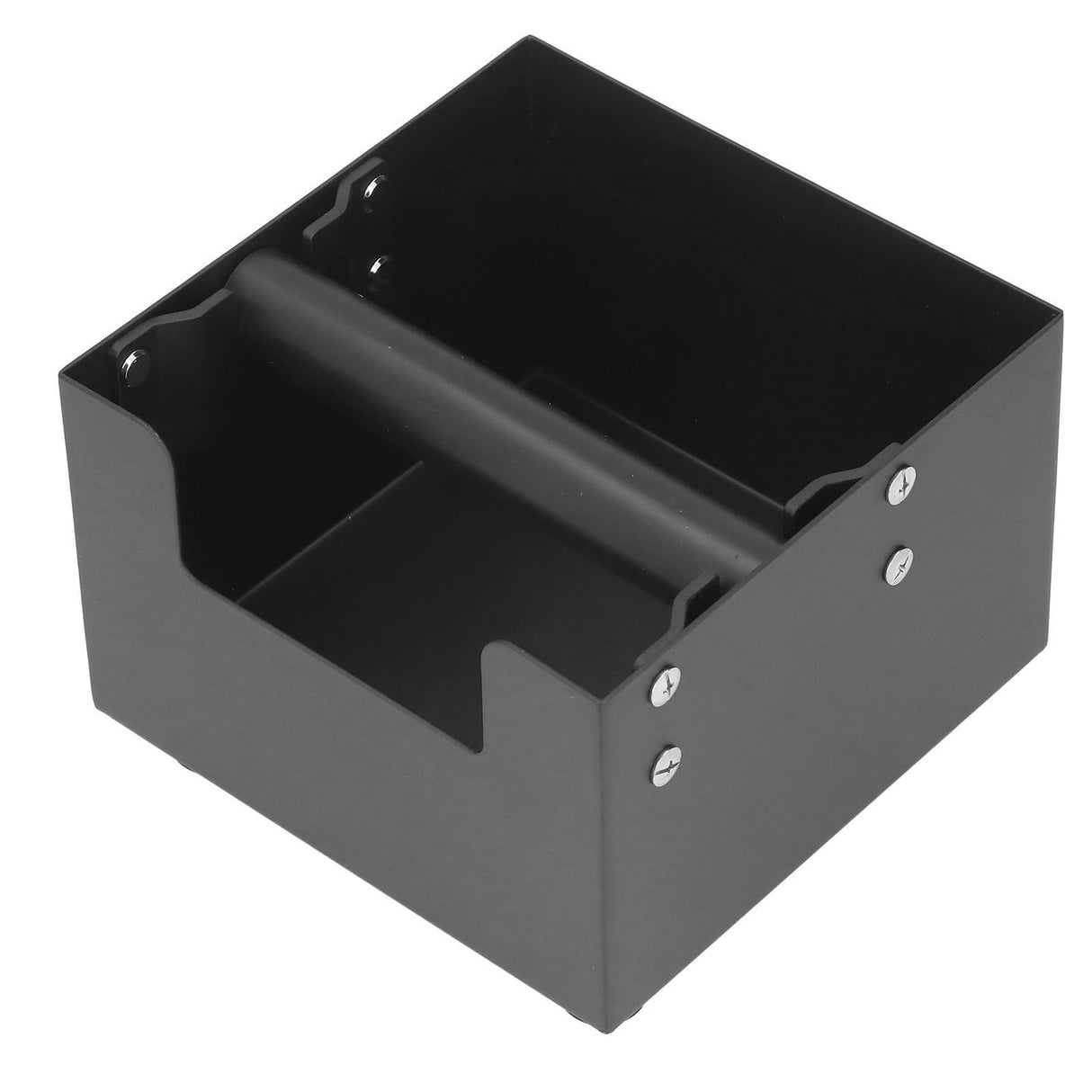 Coffee Knock Box Ground Waste Bin Container Stainless Steel Drawer Type Small Square Black