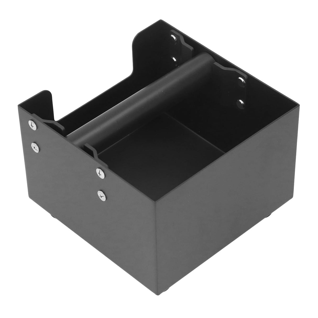 Coffee Knock Box Ground Waste Bin Container Stainless Steel Drawer Type Small Square Black