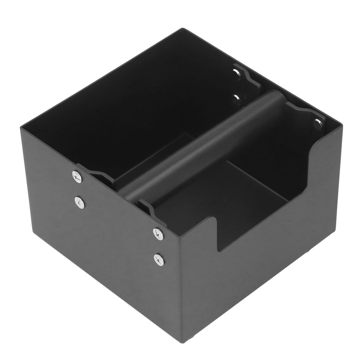 Coffee Knock Box Ground Waste Bin Container Stainless Steel Drawer Type Small Square Black