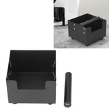 Coffee Knock Box Ground Waste Bin Container Stainless Steel Drawer Type Small Square Black - Extra Image