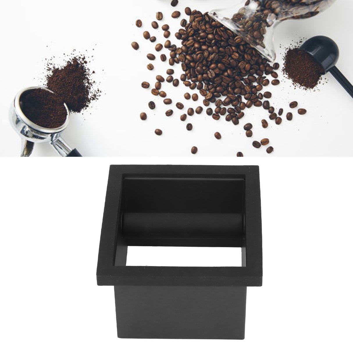 Coffee Knock Box Grounds Disposal Bin Bottomless Embedded Flat Mouth Stainless Steel