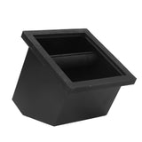 Coffee Knock Box Grounds Disposal Bin Bottomless Embedded Oblique Mouth Stainless Steel - Rear View