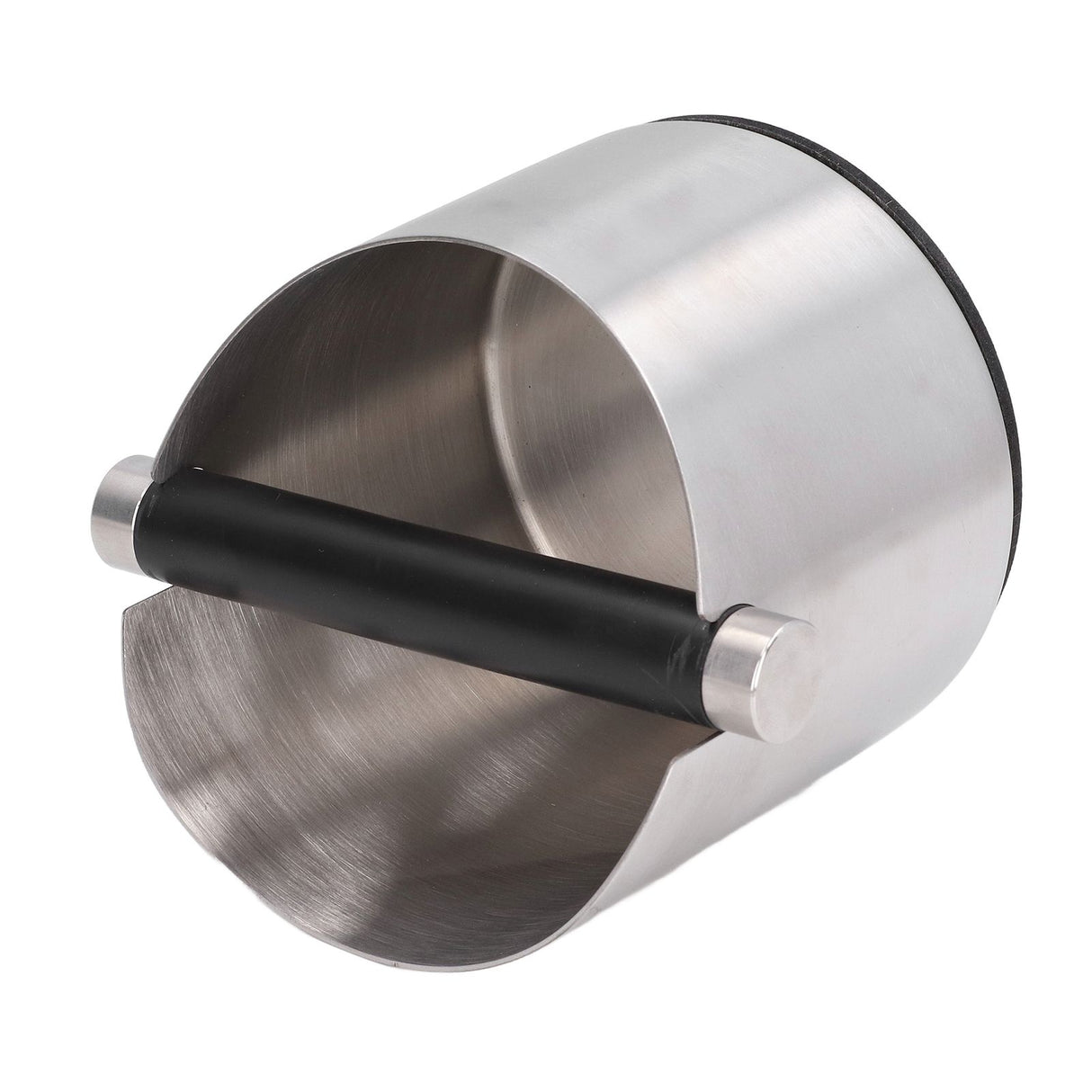 Coffee Grounds Bucket Stainless Steel Rubber Coffee Dump Bin for Home Restaurants BarsStainless Steel Small (FC‑04‑1)