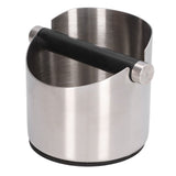 Coffee Grounds Bucket Stainless Steel Rubber Coffee Dump Bin for Home Restaurants BarsStainless Steel Small (FC‑04‑1) - Top-Down View