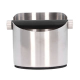 Coffee Grounds Bucket Stainless Steel Rubber Coffee Dump Bin for Home Restaurants BarsStainless Steel Small (FC‑04‑1) - 45-Degree Angle