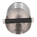 Coffee Grounds Bucket Stainless Steel Rubber Coffee Dump Bin for Home Restaurants BarsStainless Steel Small (FC‑04‑1) - Rear View