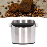 Coffee Grounds Bucket Stainless Steel Rubber Coffee Dump Bin for Home Restaurants BarsStainless Steel Small (FC‑04‑1)