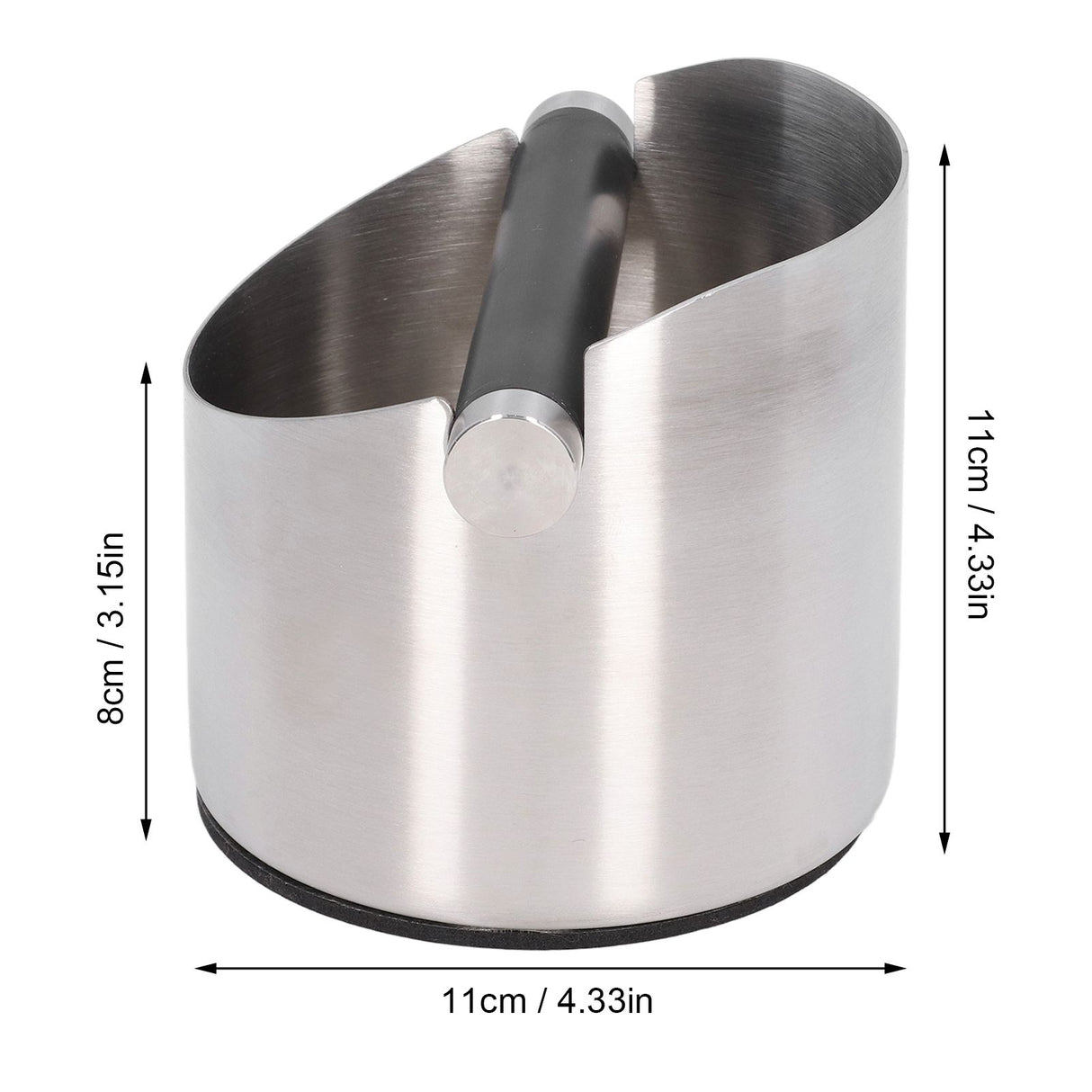 Coffee Grounds Bucket Stainless Steel Rubber Coffee Dump Bin for Home Restaurants BarsStainless Steel Small (FC‑04‑1)