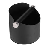 Coffee Grounds Bucket Stainless Steel Rubber Coffee Dump Bin for Home Restaurants BarsBlack Small (FC‑04‑2) - Side View