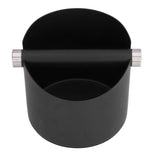 Coffee Grounds Bucket Stainless Steel Rubber Coffee Dump Bin for Home Restaurants BarsBlack Small (FC‑04‑2)