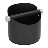 Coffee Grounds Bucket Stainless Steel Rubber Coffee Dump Bin for Home Restaurants BarsBlack Large (FC‑05‑2)