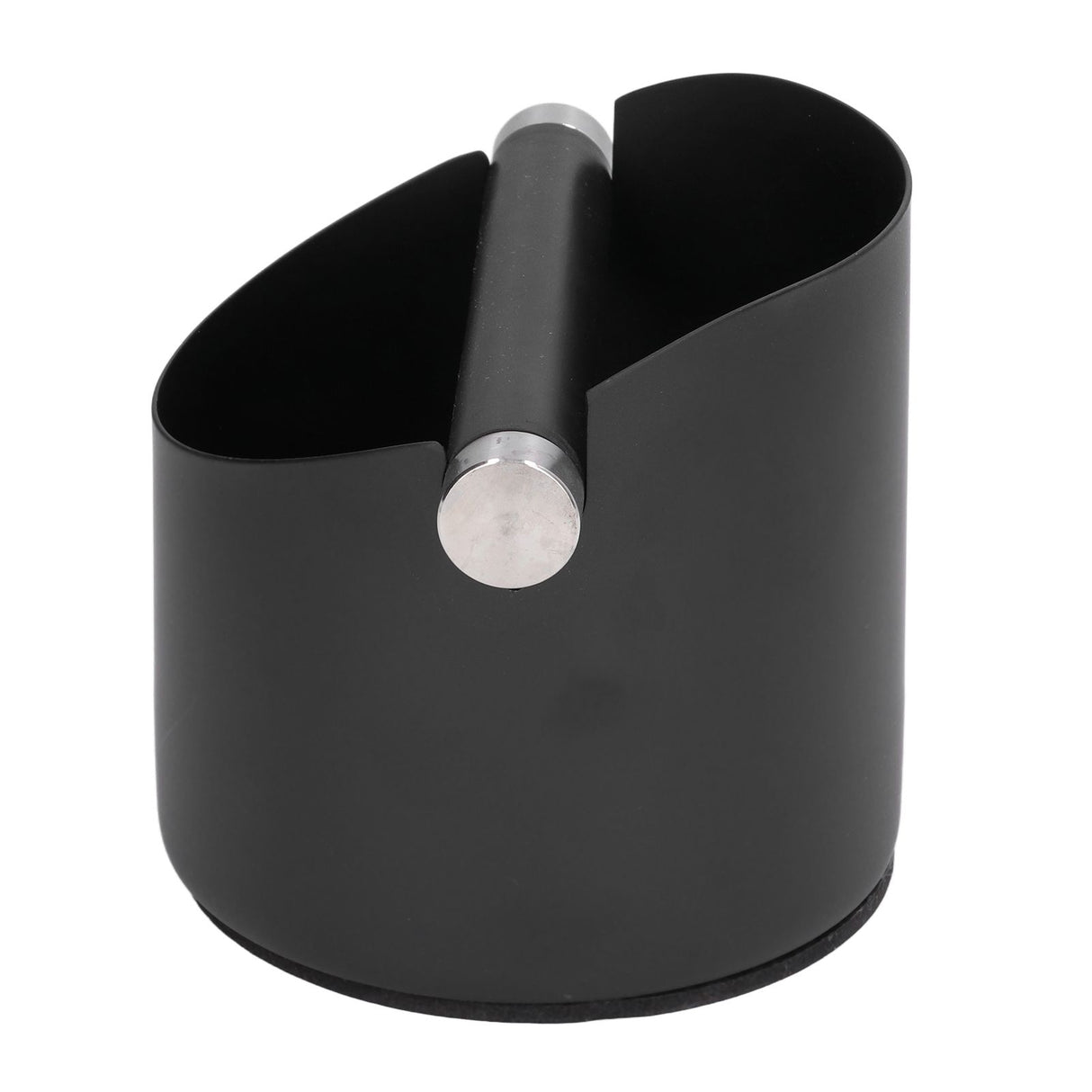 Coffee Grounds Bucket Stainless Steel Rubber Coffee Dump Bin for Home Restaurants BarsBlack Large (FC‑05‑2)