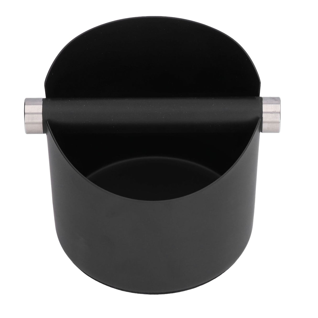 Coffee Grounds Bucket Stainless Steel Rubber Coffee Dump Bin for Home Restaurants BarsBlack Large (FC‑05‑2)