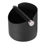 Coffee Grounds Bucket Stainless Steel Rubber Coffee Dump Bin for Home Restaurants BarsBlack Large (FC‑05‑2)