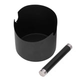 Coffee Grounds Bucket Stainless Steel Rubber Coffee Dump Bin for Home Restaurants BarsBlack Large (FC‑05‑2)