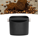 Coffee Grounds Bucket Stainless Steel Rubber Coffee Dump Bin for Home Restaurants BarsBlack Large (FC‑05‑2)