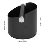 Coffee Grounds Bucket Stainless Steel Rubber Coffee Dump Bin for Home Restaurants BarsBlack Large (FC‑05‑2)