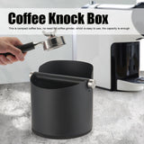 Coffee Grounds Bucket Stainless Steel Rubber Coffee Dump Bin for Home Restaurants BarsBlack Large (FC‑05‑2)