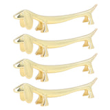 4Pcs Chopstick Rest Smoother Surfaces Reusable Cute Animal Design Gold Chopstick Rest for Home Restaurant PartyDachshund