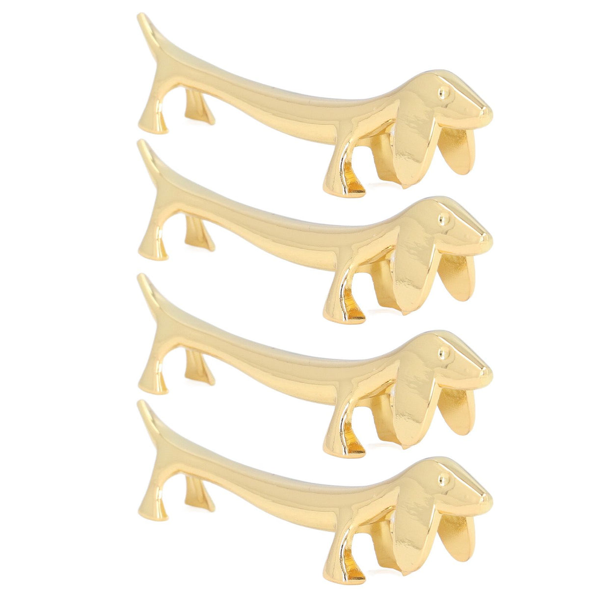 4Pcs Chopstick Rest Smoother Surfaces Reusable Cute Animal Design Gold Chopstick Rest for Home Restaurant PartyDachshund