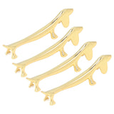 4Pcs Chopstick Rest Smoother Surfaces Reusable Cute Animal Design Gold Chopstick Rest for Home Restaurant PartyDachshund