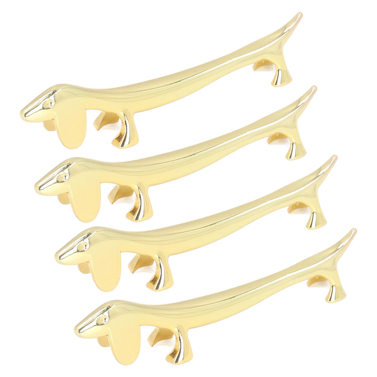 4Pcs Chopstick Rest Smoother Surfaces Reusable Cute Animal Design Gold Chopstick Rest for Home Restaurant PartyDachshund
