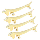 4Pcs Chopstick Rest Smoother Surfaces Reusable Cute Animal Design Gold Chopstick Rest for Home Restaurant PartyDachshund