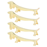 4Pcs Chopstick Rest Smoother Surfaces Reusable Cute Animal Design Gold Chopstick Rest for Home Restaurant PartyDachshund