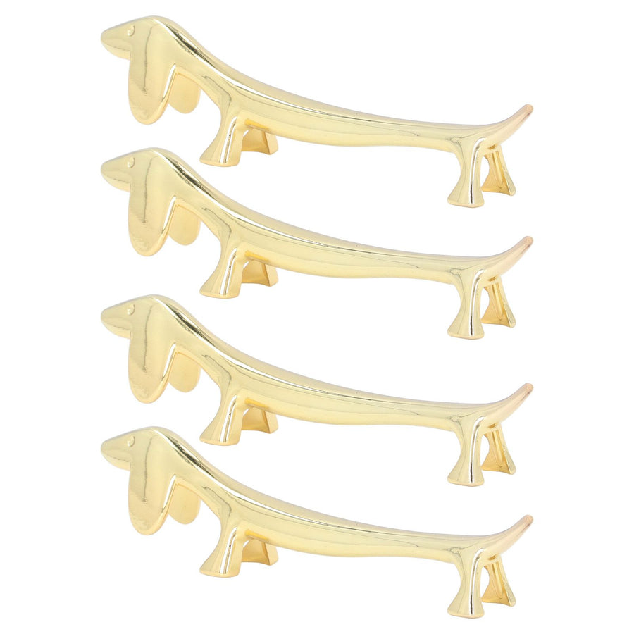 4Pcs Chopstick Rest Smoother Surfaces Reusable Cute Animal Design Gold Chopstick Rest for Home Restaurant PartyDachshund