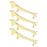 4Pcs Chopstick Rest Smoother Surfaces Reusable Cute Animal Design Gold Chopstick Rest for Home Restaurant PartyDachshund