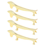 4Pcs Chopstick Rest Smoother Surfaces Reusable Cute Animal Design Gold Chopstick Rest for Home Restaurant PartyDachshund