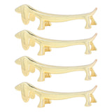 4Pcs Chopstick Rest Smoother Surfaces Reusable Cute Animal Design Gold Chopstick Rest for Home Restaurant PartyDachshund - Low Angle