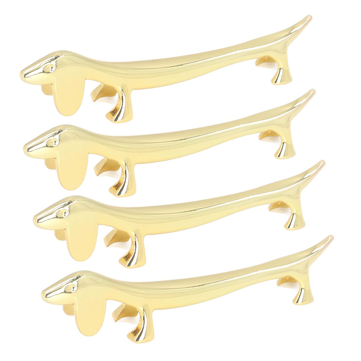 4Pcs Chopstick Rest Smoother Surfaces Reusable Cute Animal Design Gold Chopstick Rest for Home Restaurant PartyDachshund