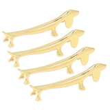4Pcs Chopstick Rest Smoother Surfaces Reusable Cute Animal Design Gold Chopstick Rest for Home Restaurant PartyDachshund