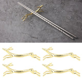 4Pcs Chopstick Rest Smoother Surfaces Reusable Cute Animal Design Gold Chopstick Rest for Home Restaurant PartyDeer