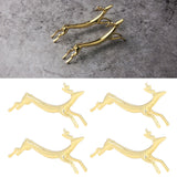 4Pcs Chopstick Rest Smoother Surfaces Reusable Cute Animal Design Gold Chopstick Rest for Home Restaurant PartyDeer - Extra Image
