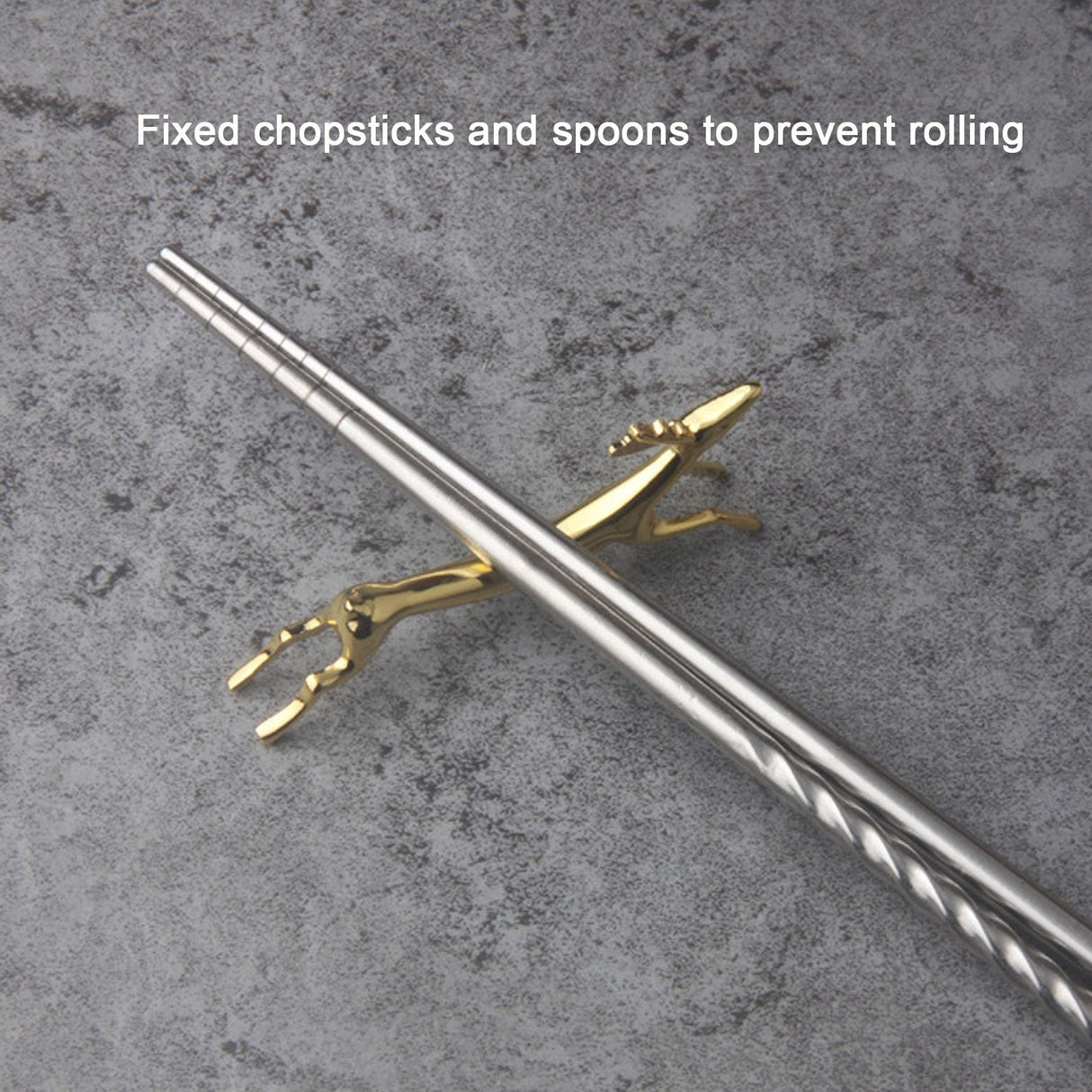 4Pcs Chopstick Rest Smoother Surfaces Reusable Cute Animal Design Gold Chopstick Rest for Home Restaurant PartyDeer