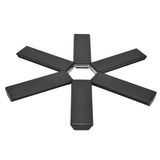 Foldable Trivets Heat Insulating Collapsible Pot Holder for Kitchen Dining Room Black