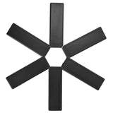 Foldable Trivets Heat Insulating Collapsible Pot Holder for Kitchen Dining Room Black