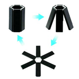 Foldable Trivets Heat Insulating Collapsible Pot Holder for Kitchen Dining Room Black